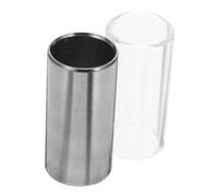 Garneck Glass and Stainless Steel Guitar Slide Set for Smooth Gliding Sustain - Medium Bottleneck Slide for Electric Acoustic Guitar and Bass Players