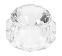 Garneck Glass Nail Art Liquid Cup with Lid, Crystal Modelling Manicure Holder, Not Easy to Overflow, Suitable for Nail Art and Professional Salon Use