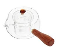 Garneck Glass Teapot with Side Handle, 350ml Capacity, Easy to Clean and Use, Elegant and Fashion Style, for Brewing Tea at Home the Office