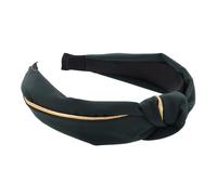 Garneck Gold Edged Wide Headbands for Women Thick Knotted Fabric Bands Non Slip Comfortable Fit with Cross Knot Design Sun Protection for Parties Holidays and Daily Fashion