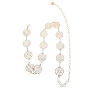 Garneck Gold Metal Waist Chain Boho Belt with Concho Circles for Women Western Cowgirl Style Waistband for Dresses Jeans Artistic Vintage Decorated Waist Accessory