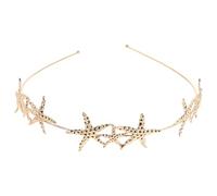 Garneck Golden Alloy Sea Star Headband Lightweight Comfort Versatile Accessory for Beach Vacations and Glamorous Parties Mermaid Hair Band with Artistic Elegance and Baroque Style