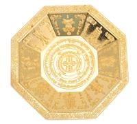 Garneck Golden Octagonal Iron Decorative Plate Buddhist Offering Bowl Anti-Aging and Fade-Resistant with Retro Style for Religious Ceremonies and Family Sacrifices