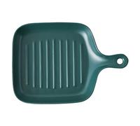 Garneck Green Ceramic Baking Tray with Single Handle for Kitchen and Oven Household Baking Plate with Fine Craftsmanship Safe Food-Grade Material for Serving Nordic Style Dinnerware