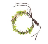 Garneck Green Leaf Crown Heart Shaped Elf Headband for Men Women Intricate Fairy Cosplay Hair Accessory Woodland Costume Wreath for Weddings Photo Shoots