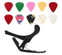 Garneck Guitar Capo Set with High Elastic Spring and Plastic Material Multi-function Tone Modified Clip for Acoustic and Electric Guitars for Music Teachers Black Random Color