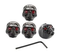 Garneck Guitar Knob Volume Tone Knob Skull Head 4pcs with Wrench for Electric Guitar Bass Replacement Black