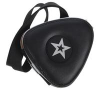 Garneck Guitar Lightweight Black Leather Leather with Triangle Shape Design Pick Holder Storage Bag for 24 Picks Pouch with Lanyard Easy to Carry Multi-Purpose Case