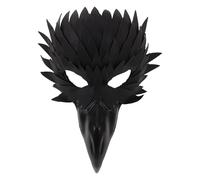 Garneck Half Face Owl Mask for Masquerade Handstitched Plume Detailing Striking Animal Theme Costume Accessory for Halloween Party Festival and Fancy Dress for Women and Men