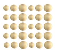Garneck Half Wooden Balls Unfinished Solid Smooth Mini Hemisphere Beads 30 Pcs Lotus Wood Half Craft Balls for Crafts for Wall DIY Sticking and Photo Props in Jewelry and Beads Chain