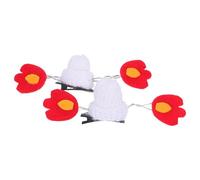 Garneck Halloween Hair Clips for Women, 1 Pair Mini Knitted Witch Hat Side Hairpins with Flame Design, Decorative Halloween Party Accessories and Roleplay Hair Styling Tools