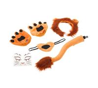 Garneck Halloween Lion Animal Costume for Soft Breathable Lion Ear Headband Tail Gloves Face Sticker Comfortable Jungle Theme Dress Up for School Plays Carnivals Family Parties