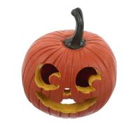 Garneck Halloween Pumpkin Centerpiece Resin Figurine Colorful Fall Tabletop Decor for Home Party Vibrant Orange Artificial Pumpkin Ornament for Halloween and Harvest Festival
