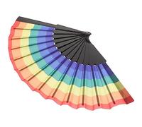 Garneck Handheld Rainbow Fan Paper Folding Fan for Dance Wedding Decorations Cosplay 12 Colors