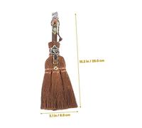 Garneck Handmade Crystal Altar Broom with Wood Witch Charms Halloween Pendant for Ritual Ornament Home and Car Decorative Hanging Unique Witchcraft Decor