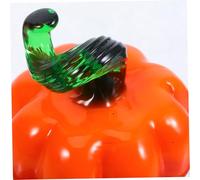 Garneck Handmade Mini Glass Pumpkin Ornament Vibrant Orange Collectible Figurine Artistic Fall Decor for Table Desktop Paperweight Unique Seasonal Gift for Halloween and Harvest