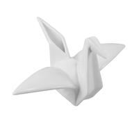 Garneck Handmade White Ceramic Origami Crane Figurine Elegant Nordic Ornament for Living Room Bedroom Office Decor Compact Artistic Accent for Tv Stands and Desktops