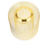 Garneck Hanging Lamp Shade Easy Installation Replacement with Geometric Mesh Design Retro Industrial Double Layer Iron for Broken Lampshade, Suitable for Room and Different Decorative