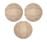 Garneck Hanging Lantern Lampshades Khaki Colour 3pcs Round Made of Linen Fabric with Soft Light Diffusion and Warm Glow Boho Ceiling for Festive Occasions and Wedding Party Decorations