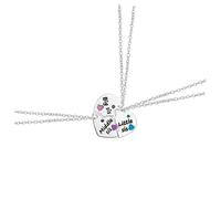 Garneck Heart Puzzle Necklace for Friends and Sisters Metal Pendant with Rhinestones Matching Trio Friendship Jewelry Stylish and Comfortable Design
