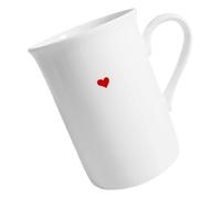 Garneck Heart Shaped Bone China Mug, 290ml Red Ceramic Tea Cup for Couples | Fine China Mugs Thin Design, Glossy Finish, Romantic Drinkware for Milk, Water, Soup, Breakfast, Kitchen Counters