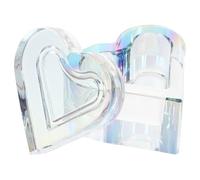 Garneck Heart Shaped Crystal Glass Nail Liquid Container with Lid Prevents Liquid Volatilization Holds for Daily Life and Nail Salon Use