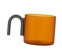 Garneck Heat Resistant Amber Glass Coffee Mug with Comfortable Handle Creative Tea Cup for Home and Office Stylish Colored Drinkware for Water Milk Juice and Hot Beverages Gift Choice