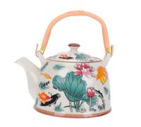 Garneck Heat Resistant Vintage Porcelain Ceramic Teapot with Comfortable Handle and Spout for Jasmine Oolong Tea Elegant Tearoom Tea Maker and Water Container for Home and Restaurant Use