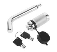 Garneck Heavy Duty Trailer Hitch Lock with Key Cast Steel Tow Pin Head Receiver Lock for Trailers Off-road Vehicles and Rvs Portable Anti-theft Security Device for Caravan and Motorhome