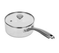 Garneck High Borosilicate Glass Small Cooking Pot with Lid Stainless Steel Handle Even Heat Distribution for Quick Soups and Noodles Electric Stovetops