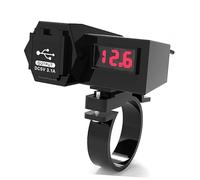 Garneck High Grade Dual USB Charger for Motorcycle Boat Atv Rv with Digital Voltage Display Output for Phones Cameras Black