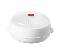 Garneck High Temperature Microwave Steamer with Ventilated Lid Kitchen Food Steaming Container for Dumplings and Vegetables Single Round Cooking Basket for Microwave Oven