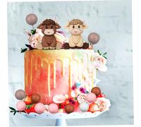 Garneck Highland Cow Cake Toppers with Cow Figures and Foam Balls Lightweight Party Cake Decorations for Birthday Wedding