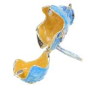 Garneck Hinged Bird Jewelry Organizer Case with Rhinestone Metal Enamel Finish Compact Trinket Box for Rings Earrings Storage Decorative Collectible Figurine for Home Christmas