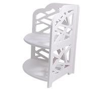 Garneck Hollow Bathroom Rack PVC Corner Storage Shelf White Organizer for Shampoo Conditioner Small Items Home Bathroom