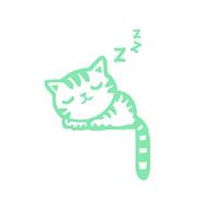 Garneck Home Decor Wall Stickers Luminous Sleepy Cat PVC Decals for Bedroom Boys and Girls Room Living Room Easy Peel and Stick Wall Art