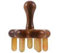 Garneck Horn Massage Comb Seven Teeth Designed for Acupuncture Point Massage The Head and Scalp for Home Use As Handheld Massager Random Color