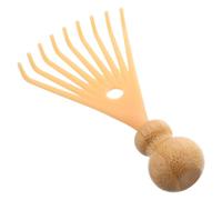 Garneck Indian Head Massage Scrubber Exfoliator Shampoo Brush and Comb with Bamboo Handle, Handheld Head Whisk Massager for Scalp Relaxation and Travel Stress Relief