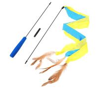 Garneck Interactive Cat Teaser Wand for Cats with Detachable Flannel Feather and Plastic Stick Relieves Cat's Mood and Stress Suitable for Self-play