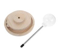 Garneck Interactive Cat Treat Dispensing Ball for Indoor Cats with Wobbling Mechanism and Intellectual Stimulation, Made of Safe Wood Material for Daily Training and Fun