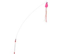 Garneck Interactive Pink Cartoon Mouse Teasing Wand for Cats and Kittens, PC and Ribbon Material Cat Teasing Activity and Withstanding Rough Play, Indoor Play