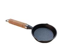 Garneck Iron Cup Egg Frying Pan 13cm Mini Round Skillet for Poached Egg Breakfast Black High Temperature Tolerance for Backpacker