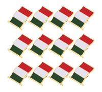 Garneck Italian Flag Brooch Pins Versatile Use with Enamel Coating 12pcs and Secure Butterfly Clasp, Iron Material, Unique Shape for Italian Themed Party and National Celebrations