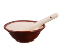 Garneck Japanese Suribachi Ceramic Mortar Set with Pestle - Perfect for Grinding Spices - Herbs and Nuts - Traditional Japanese Mortar Bowl for Kitchen and