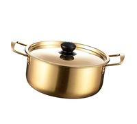 Garneck Korean Ramen Noodles Pot Stainless Steel Cooking Pot with Lid Lightweight Portable Noodle Cooker with Scald Handles for Camping Hiking Picnic and Kitchen Use
