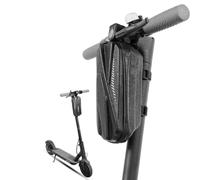 Garneck L EVA Hard Shell Handlebar Bag for Bicycle and Scooter Riders | Quick Strap Mounting, Easy Open Close Access, Reflective Warning Design, Black Finish for Night Rides