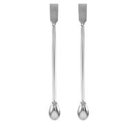 Garneck Lab Spoons Stainless Steel and Graphite Crucible Cleaning 2pcs for Precise Additive and Corrosion Resistant with Long Handle for Precise Additive and Corrosion Resistant, for