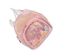Garneck Large Capacity Pink Unicorn Schoolbag with Adjustable Shoulder Strap and Independent Compartments, Creative Casual Backpack for Outdoor and School Use