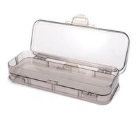 Garneck Large Pencil Case Box with Lid for Students, Plastic Storage | Khaki ABS Design, Divided Compartments, Holds Markers and USB Flash Drives, Suitable for Office Travel Commuting