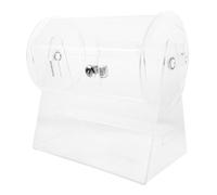Garneck Large Transparent Acrylic Raffle Drum with Floor Stand Lottery Ticket Spinning Cage for Prize Draws and Bingo Games High Capacity Ticket Holder for Parties and Exhibitions